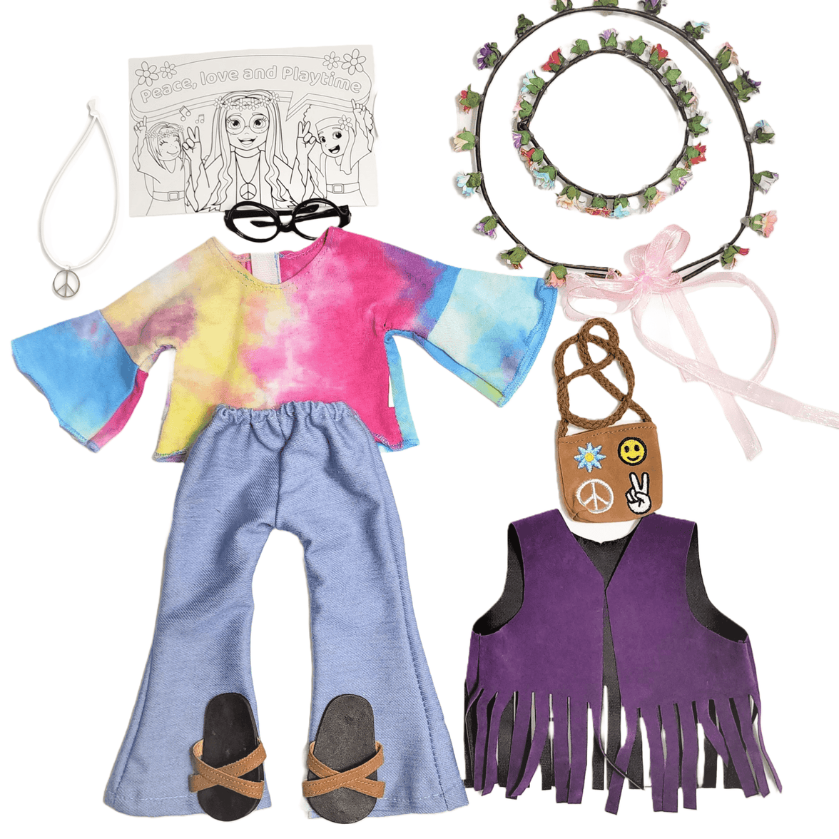 Playtime by Eimmie Playtime Pack Flower Child with Child Accessories 18 Inch Dolls - OrangeOnions Wholesale