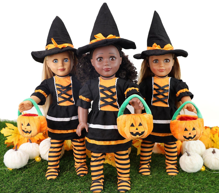Playtime by Eimmie Playtime Pack Halloween with Matching Child Accessories 18 Inch Doll - OrangeOnions Wholesale