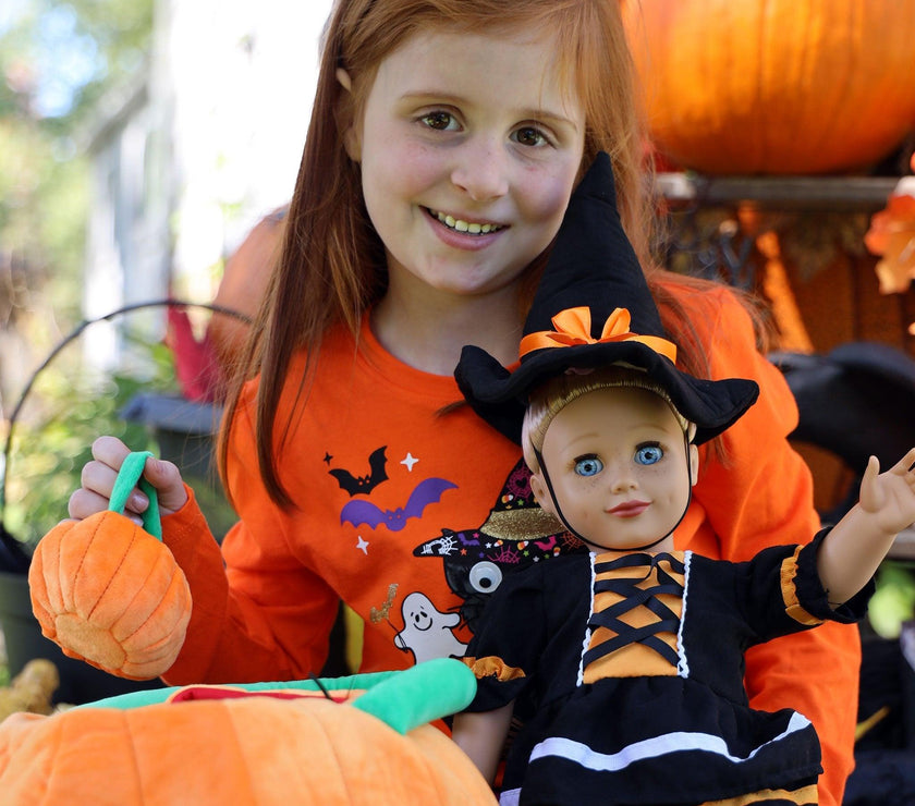Playtime by Eimmie Playtime Pack Halloween with Matching Child Accessories 18 Inch Doll - OrangeOnions Wholesale