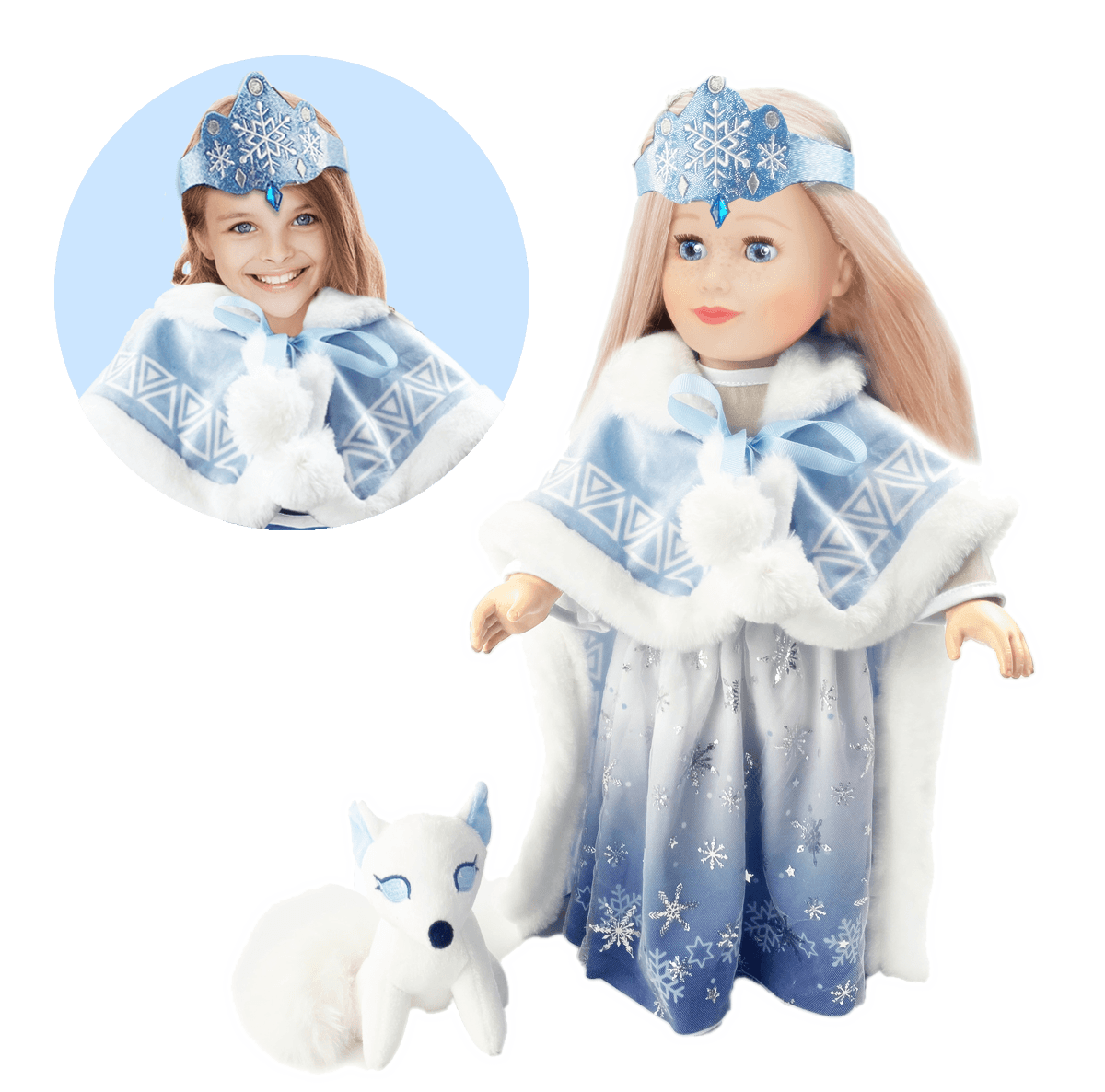 Playtime by Eimmie Playtime Pack Snow Princess with Matching Child Accessories - OrangeOnions Wholesale