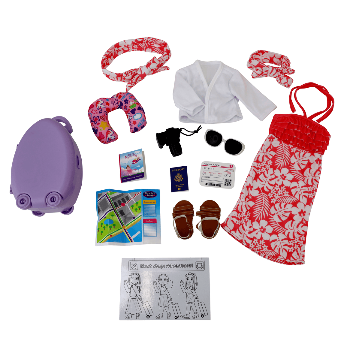 Playtime by Eimmie Playtime Pack Travel Time with Matching Child Accessories 18 Inch Dolls - OrangeOnions Wholesale