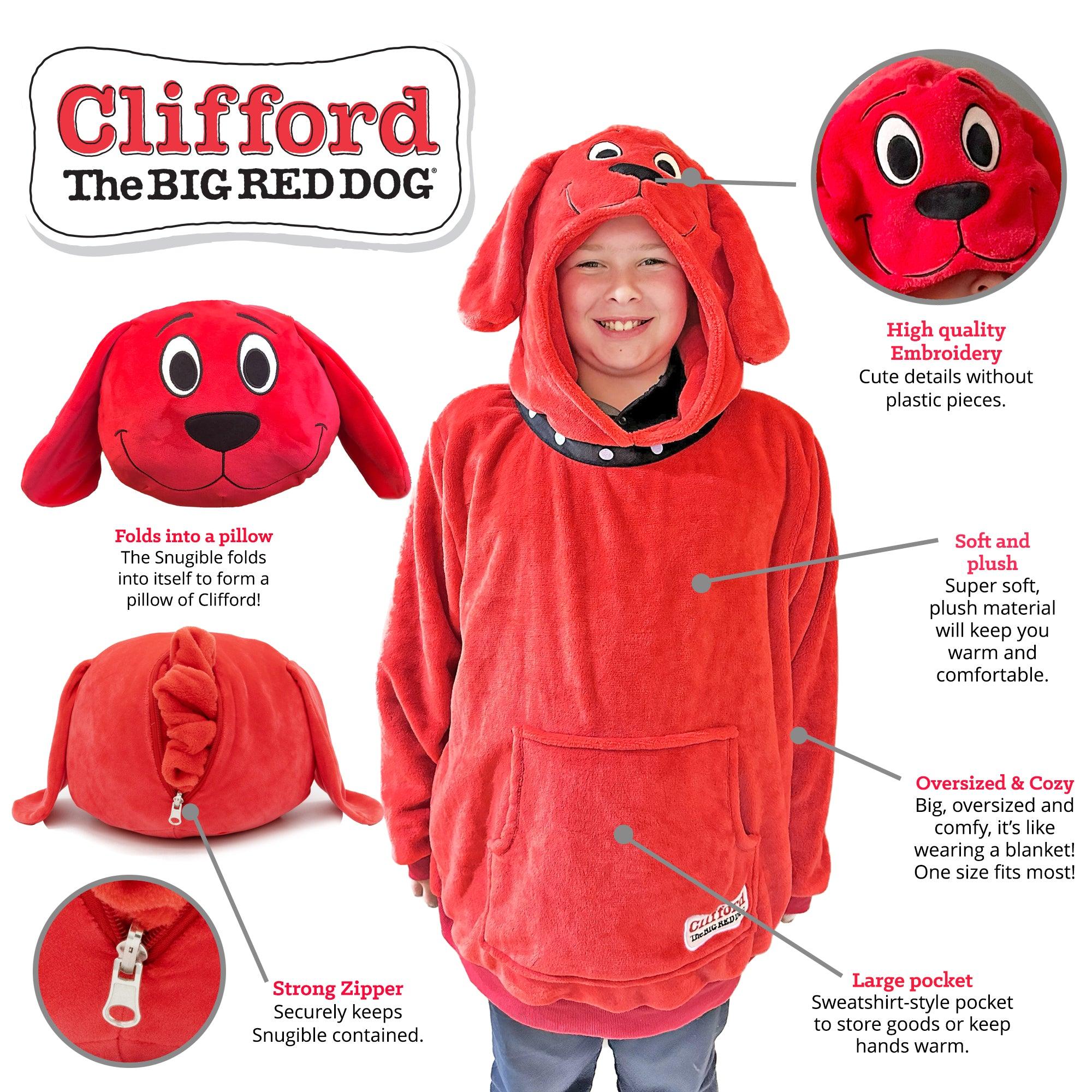 Plushible 2-in-1 Snugible Clifford the Big Red Dog Junior Size - OrangeOnions Wholesale