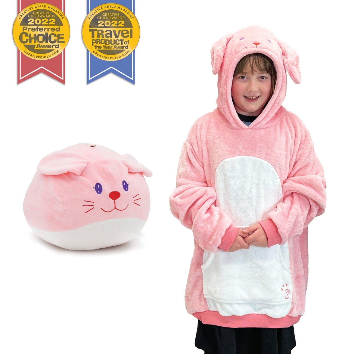 Plushible 2-in-1 Snugible Mochi Bunny Junior Size - OrangeOnions Wholesale