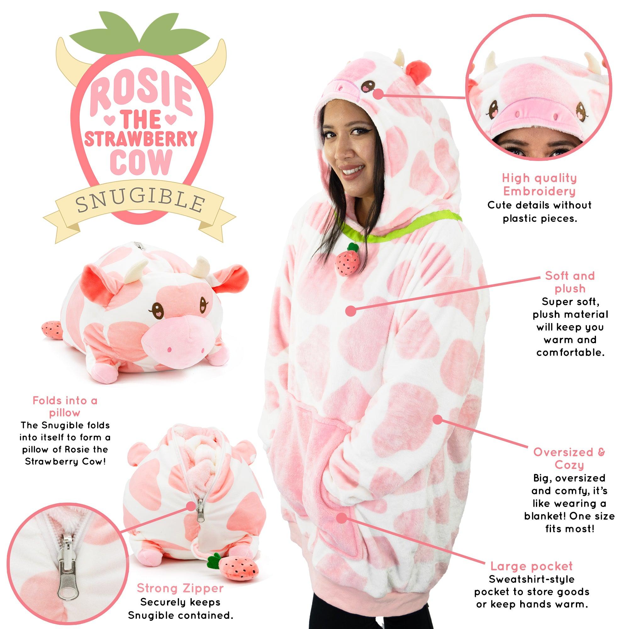 Plushible 2-in-1 Snugible Strawberry Cow - OrangeOnions Wholesale