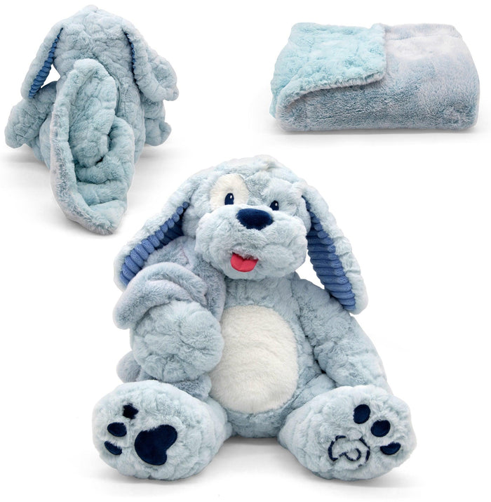 Plushible Blankie Bestie 2-in-1 Plush and Blanket Blu-Boo Dog - OrangeOnions Wholesale