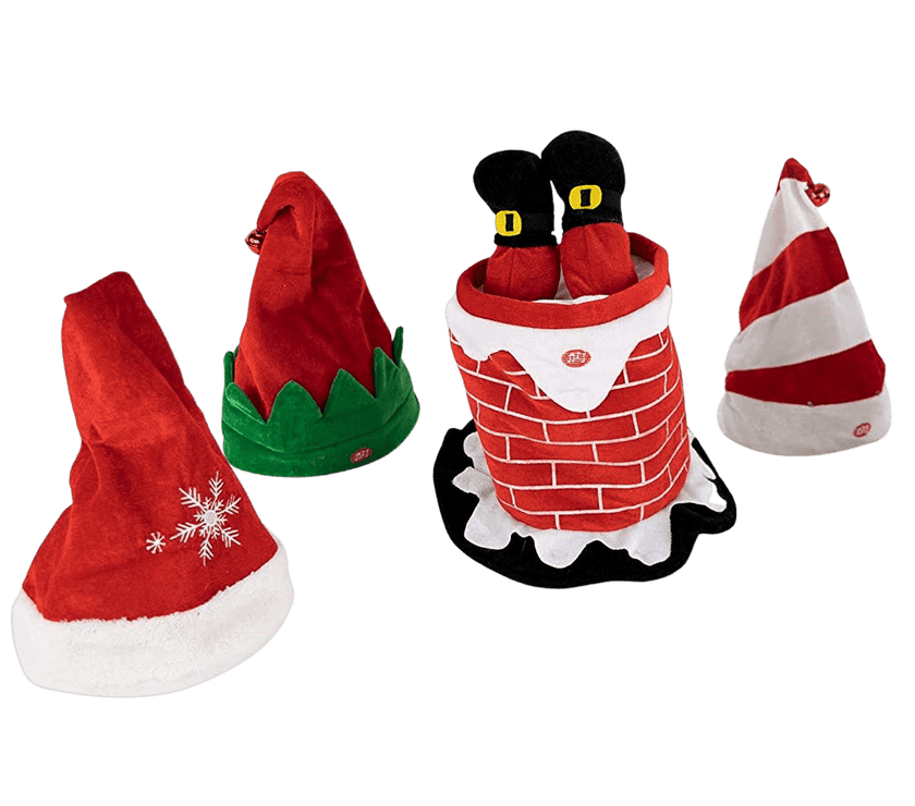 Plushible Christmas Animated Holiday Hat Candy Cane Striped - OrangeOnions Wholesale