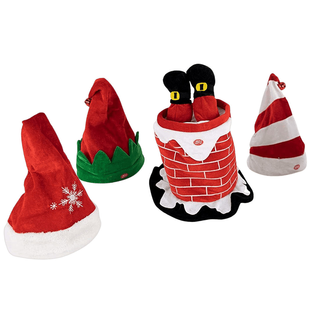 Plushible Christmas Animated Holiday Hat Elf Style - OrangeOnions Wholesale