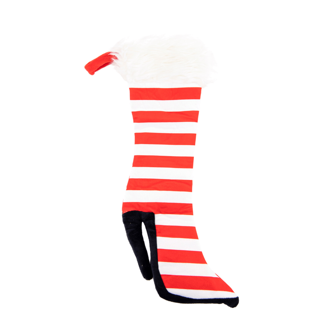 Plushible Christmas High Heeled Candy Striped Holiday Stocking - OrangeOnions Wholesale