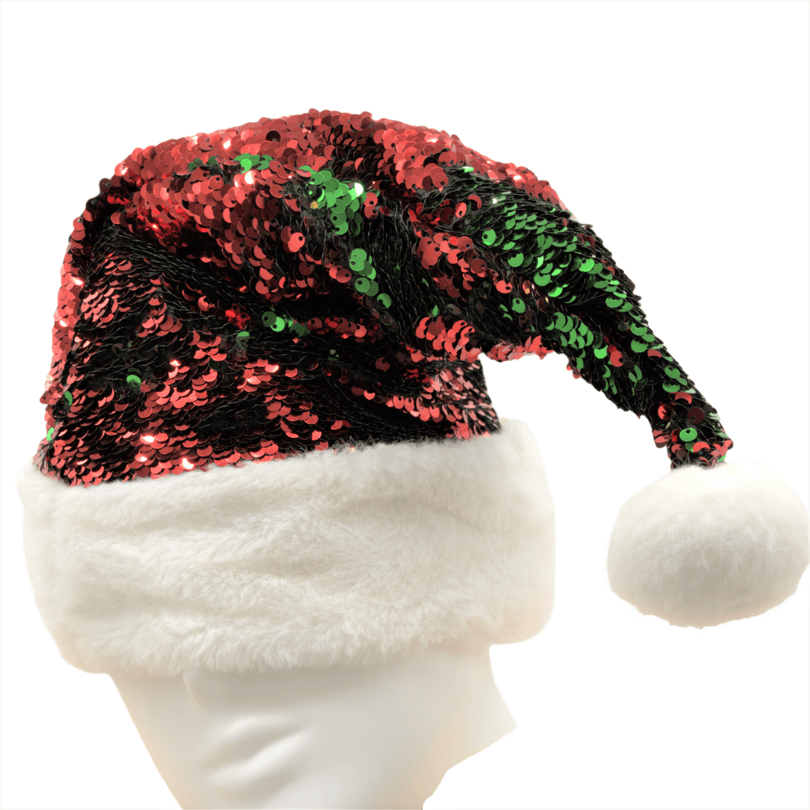 Plushible Christmas Holiday Flip Sequin Santa Hat - OrangeOnions Wholesale