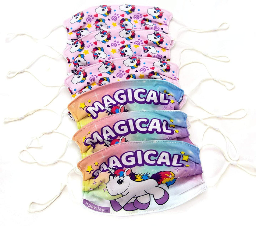 Plushible Face Mask Six Pack: Unicorn Prints - OrangeOnions Wholesale
