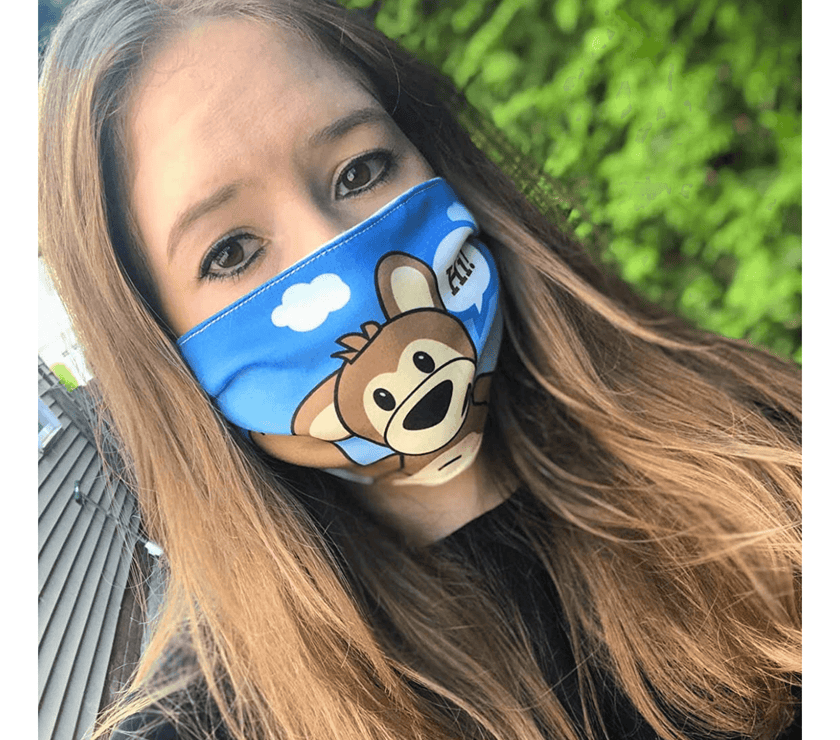 Plushible Face Masks Bear "Hi" (Single) - OrangeOnions Wholesale