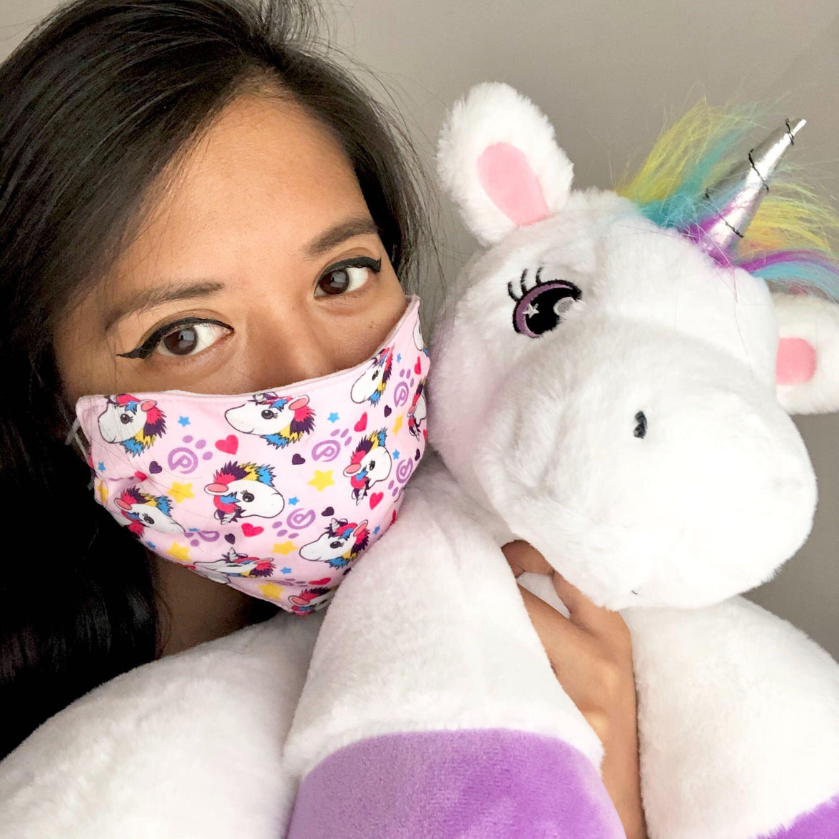 Plushible Face Masks Unicorn Print Adjustable (Single) - OrangeOnions Wholesale