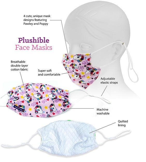 Plushible Face Masks Unicorn Print Adjustable (Single) - OrangeOnions Wholesale