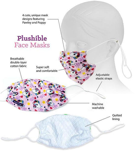 Plushible Face Masks Unicorn Print Adjustable (Single) - OrangeOnions Wholesale