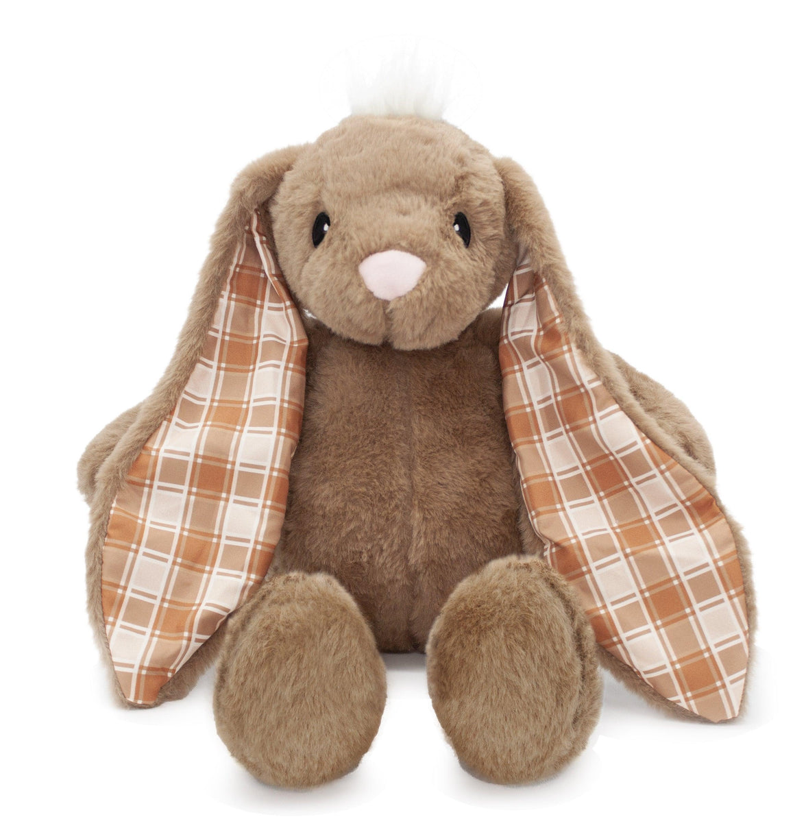 Plushible Plaid Eared Bunny Brown - OrangeOnions Wholesale