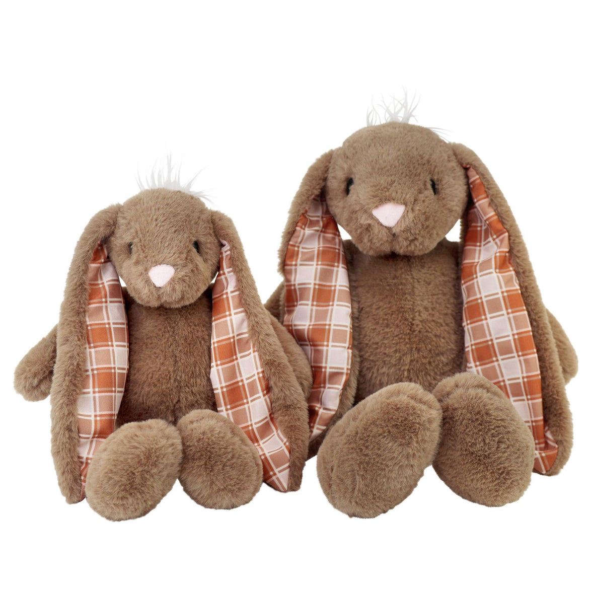 Plushible Plaid Eared Bunny Brown - OrangeOnions Wholesale