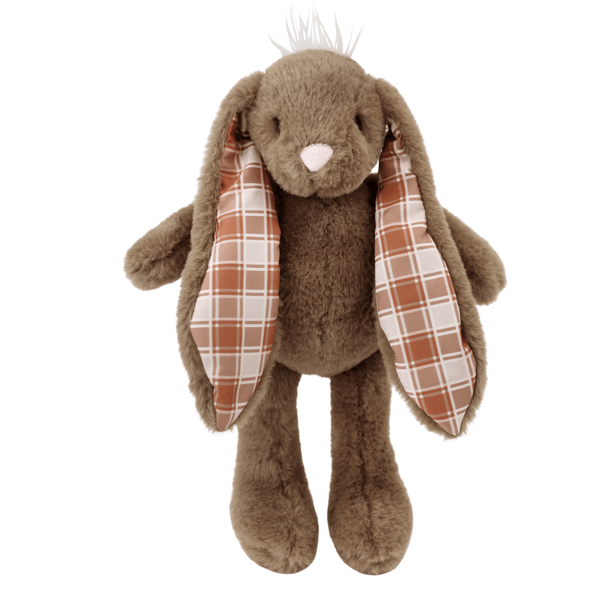 Plushible Plaid Eared Bunny Brown - OrangeOnions Wholesale