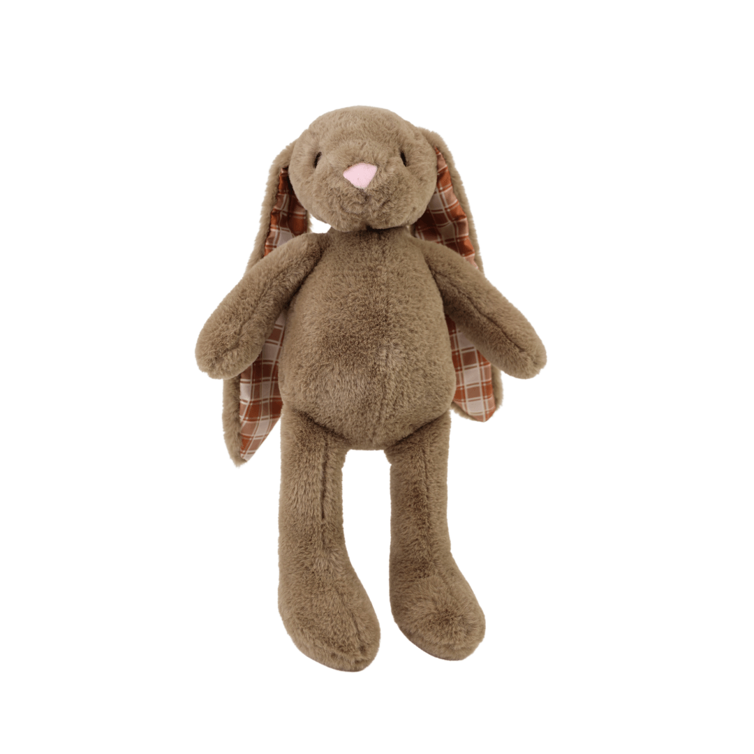 Plushible Plaid Eared Bunny Brown - OrangeOnions Wholesale
