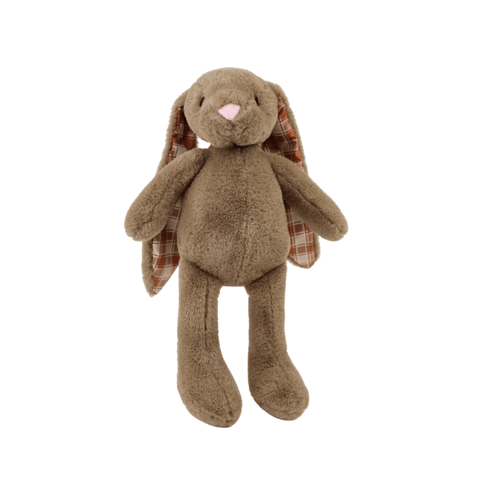 Plushible Plaid Eared Bunny Brown - OrangeOnions Wholesale