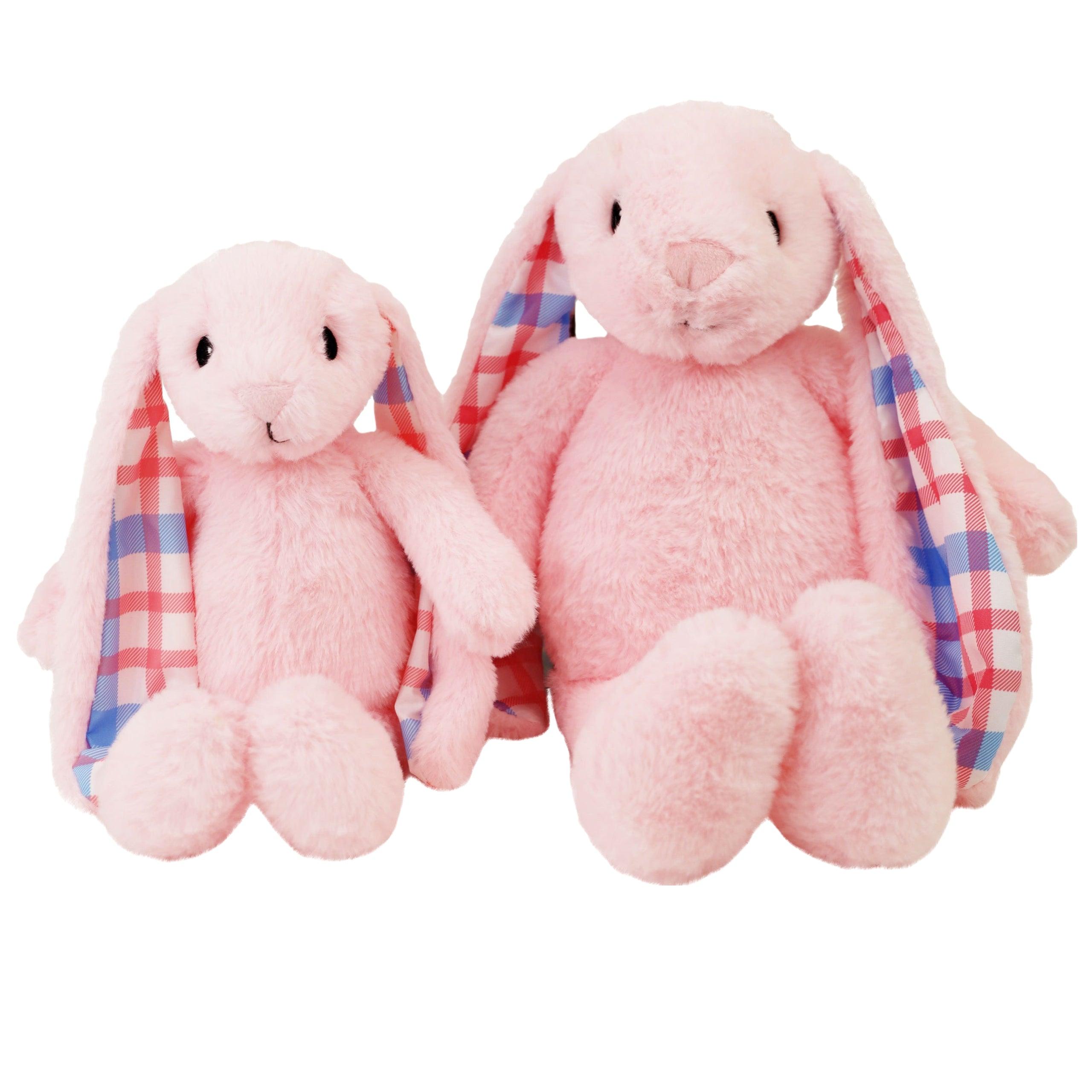 Plushible Plaid Eared Bunny Pink - OrangeOnions Wholesale