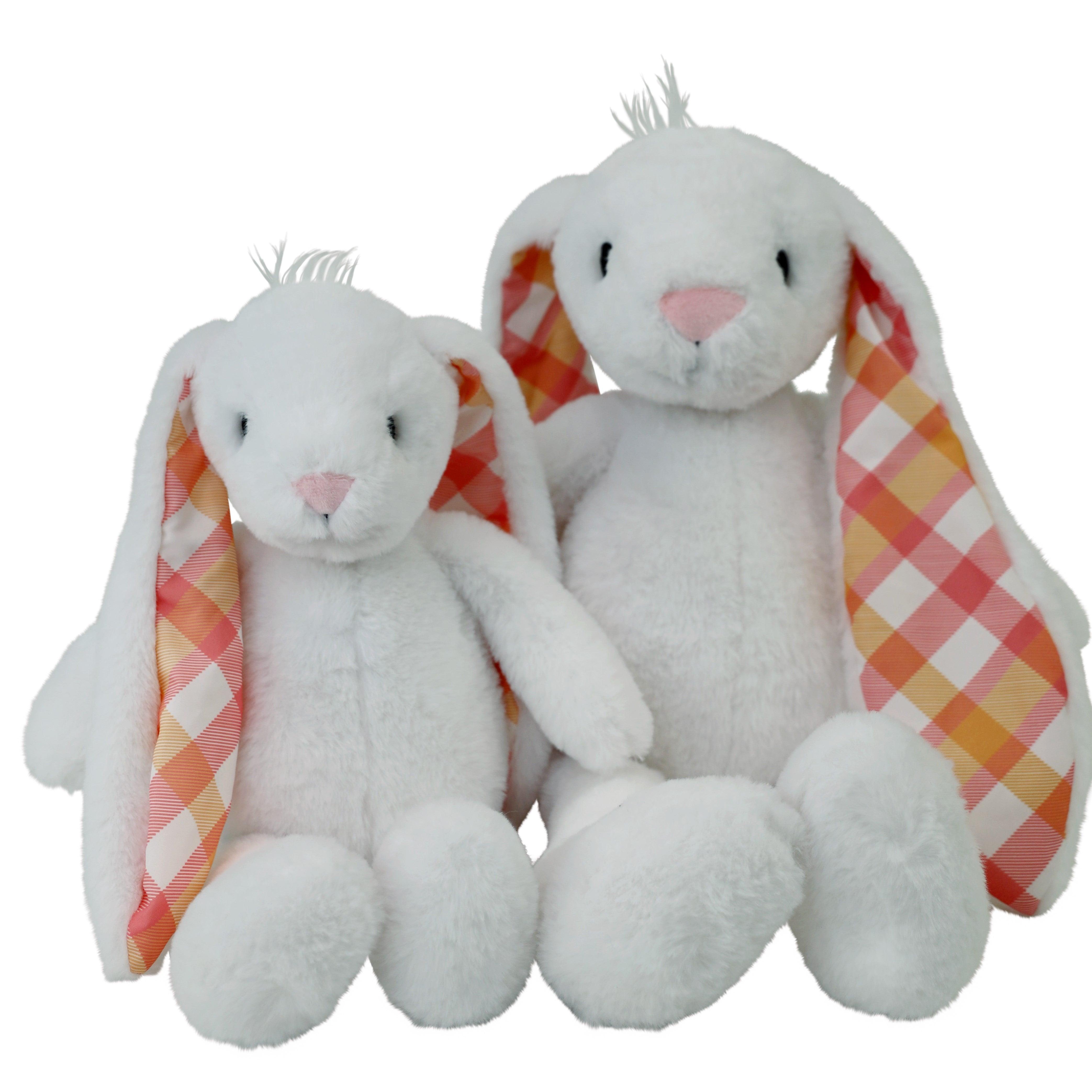 Plushible Plaid Eared Bunny White - OrangeOnions Wholesale