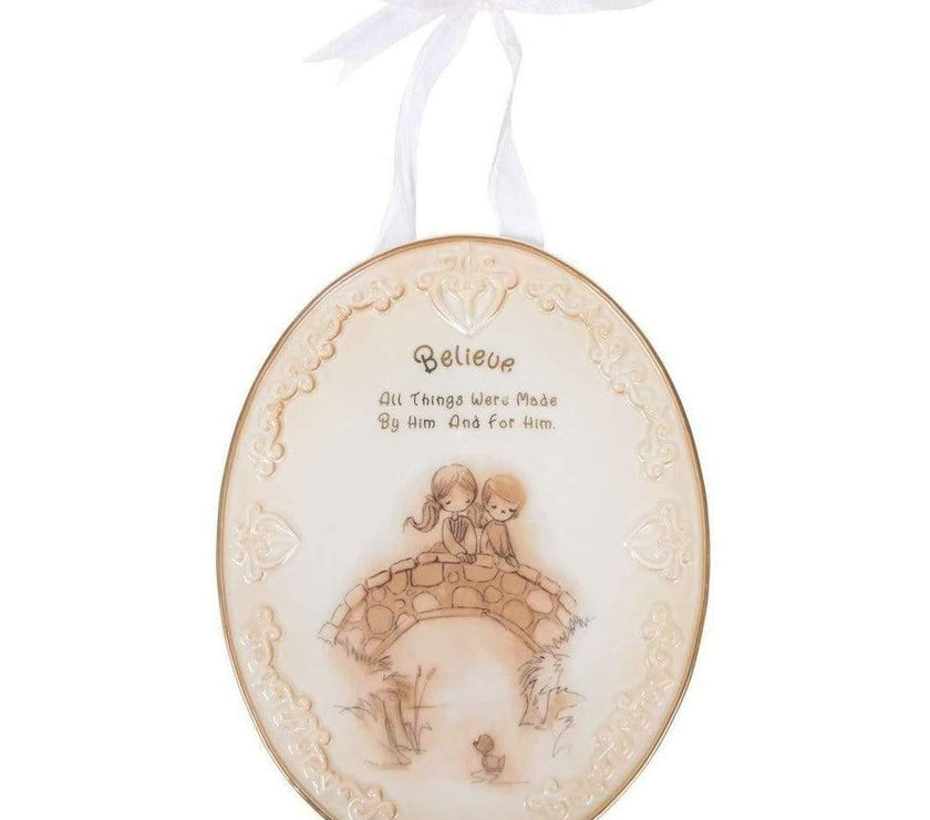 Precious Moments Believe Plaque With Ribbon Hanger