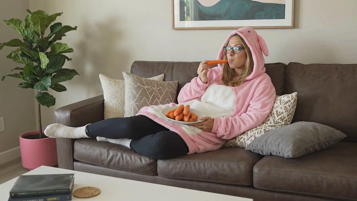 Mochi Bunny Adult Snugible 2-in-1 Blanket Hoodie & Pillow