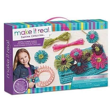 Make It Real Raffia Flower Twine Clutch Purse Craft for Kids
