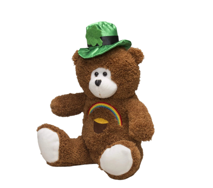 "Shamrock" the 15in St. Patricks Day Brown Bear with Rainbow by The Beverly Hills Teddy Bear Company"