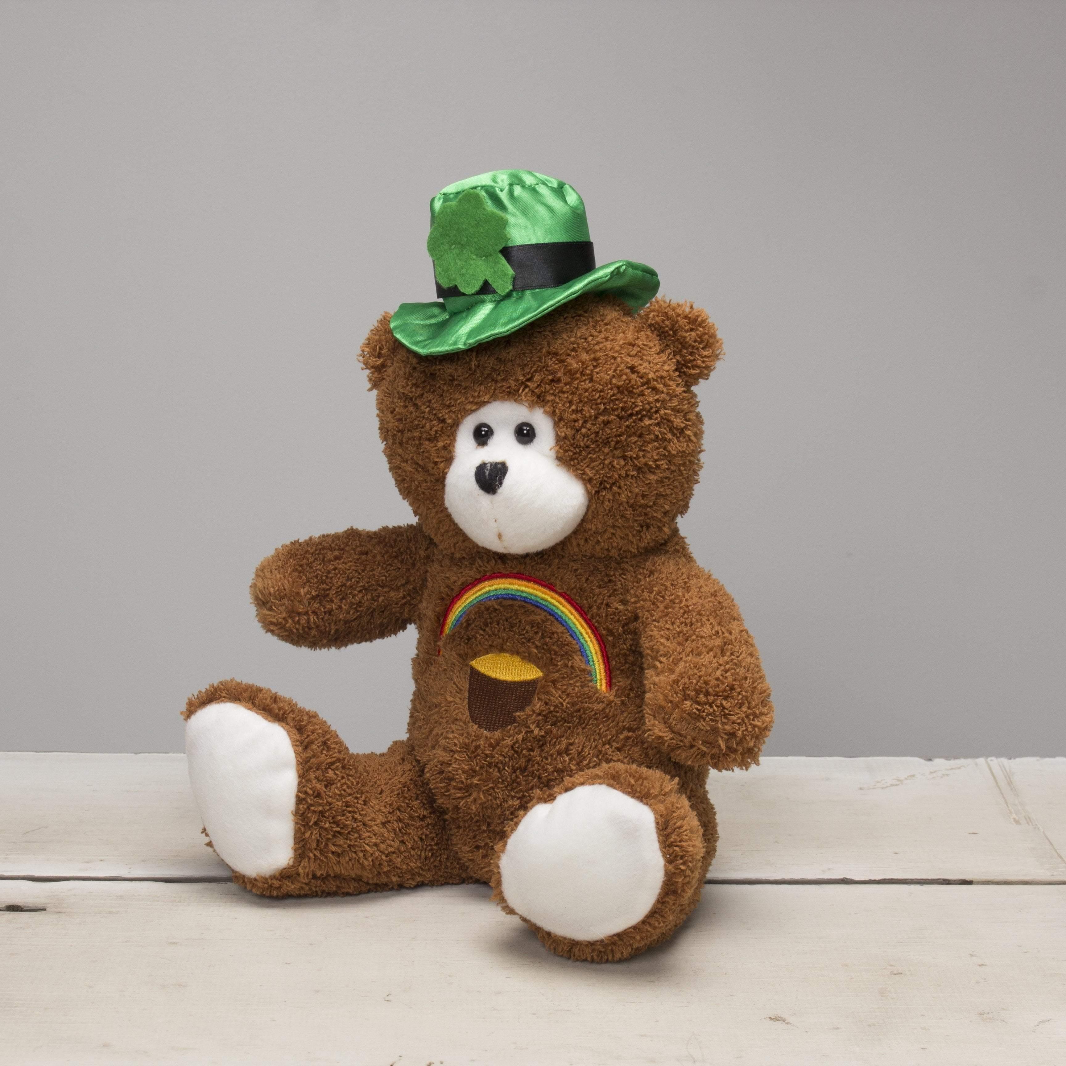 "Shamrock" the 15in St. Patricks Day Brown Bear with Rainbow by The Beverly Hills Teddy Bear Company"