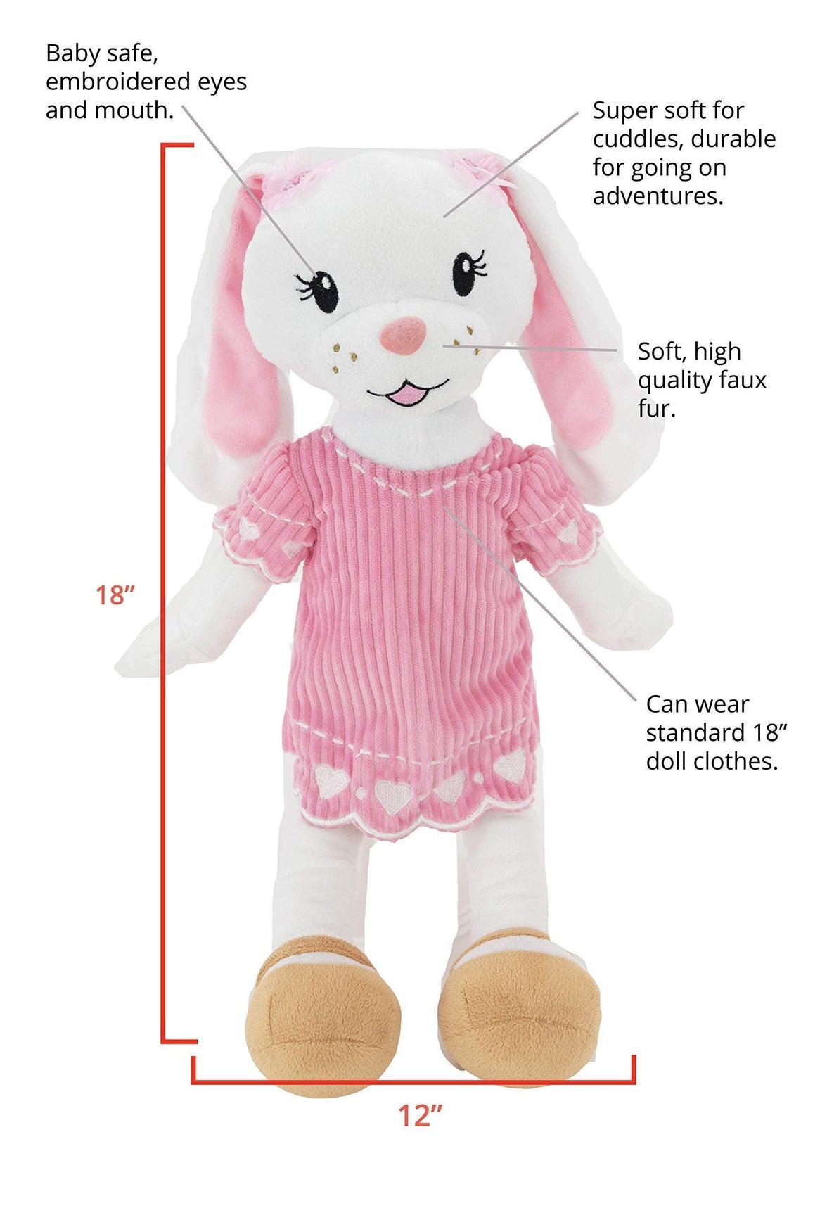 Sharewood Forest Friends 18 Inch Rag Doll Brie the Bunny - OrangeOnions Wholesale