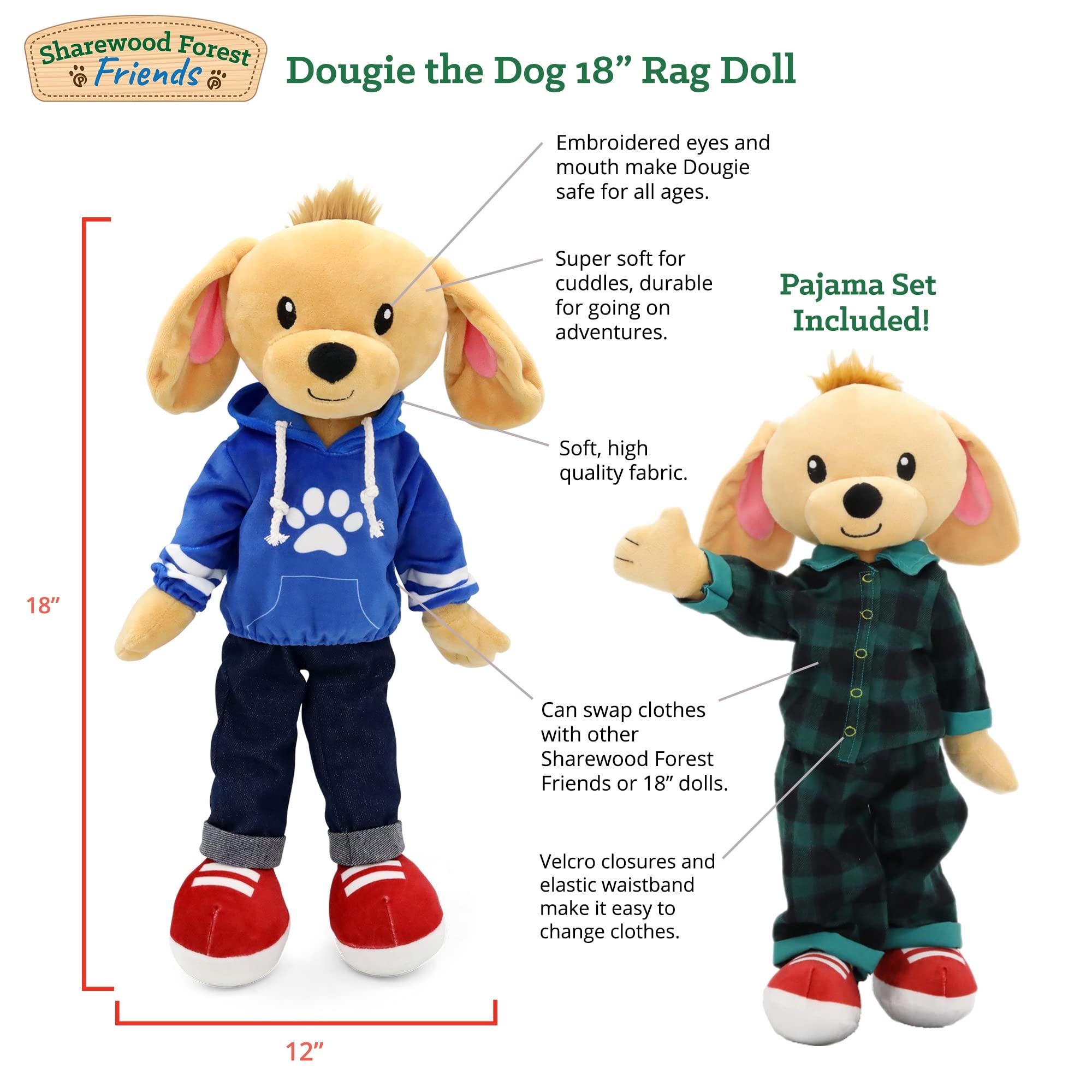 Sharewood Forest Friends 18 Inch Rag Doll Dougie the Dog - OrangeOnions Wholesale