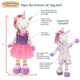 Sharewood Forest Friends 18 Inch Rag Doll Piper the Unicorn - OrangeOnions Wholesale