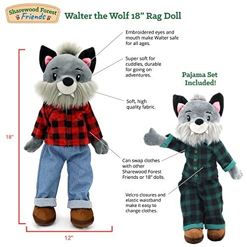 Sharewood Forest Friends 18 Inch Rag Doll Walter the Wolf - OrangeOnions Wholesale