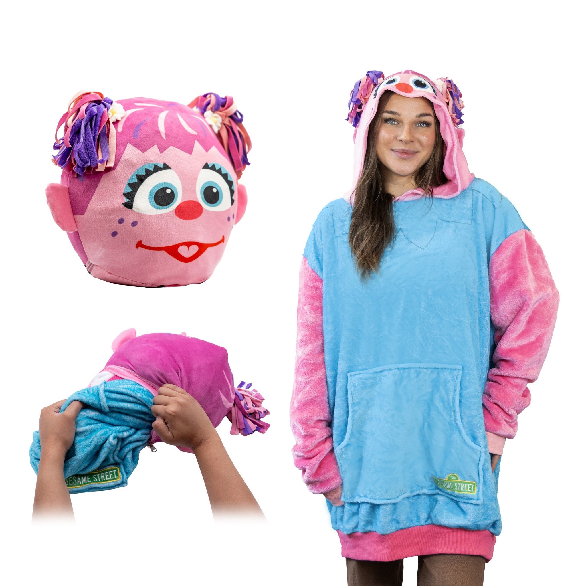 Sesame Street | Abby Cadabby Adult Snugible 2-in-1 Blanket Hoodie & Pillow