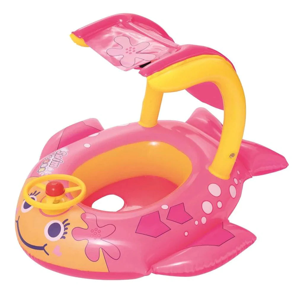 SWIM SAFE Pink Playful Shark/Fish Baby Boat