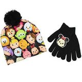 Disney Tsum Tsum Youth Beanie Hat and Gloves Set (One Size, Minnie Black)
