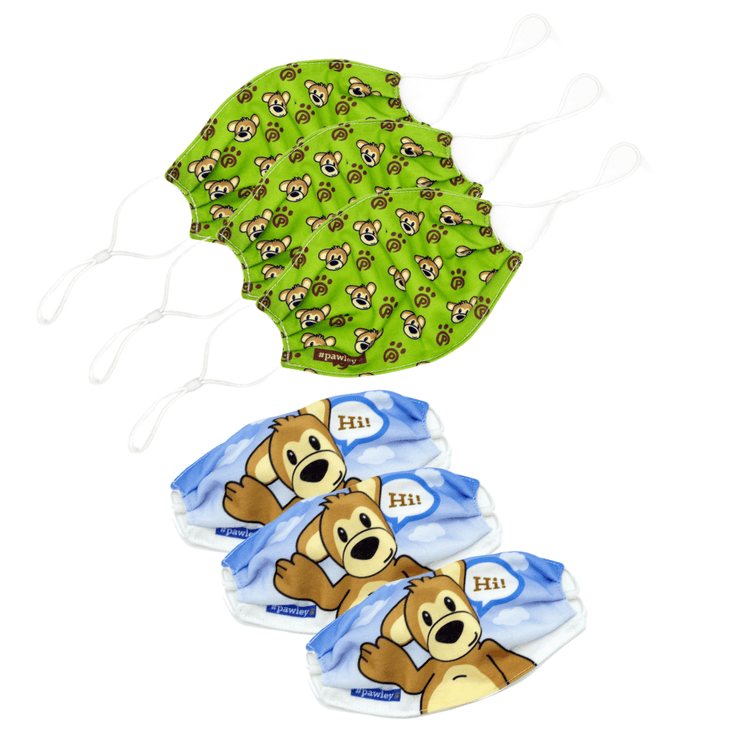 Plushible Face Mask Six Pack: Bear Prints - OrangeOnions Wholesale