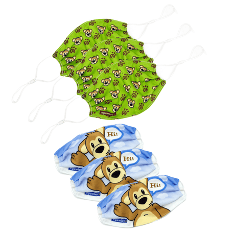 Plushible Face Mask Six Pack: Bear Prints - OrangeOnions Wholesale