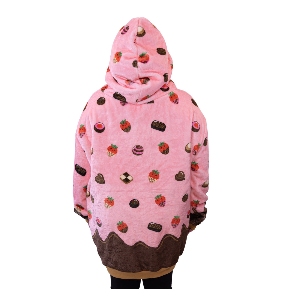 Chocolate Strawberry Snugible 2-in-1 Blanket Hoodie & Pillow