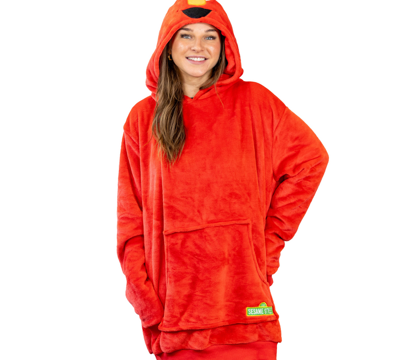 Elmo Sesame Street Blanket Hoodie Plushie Pillow