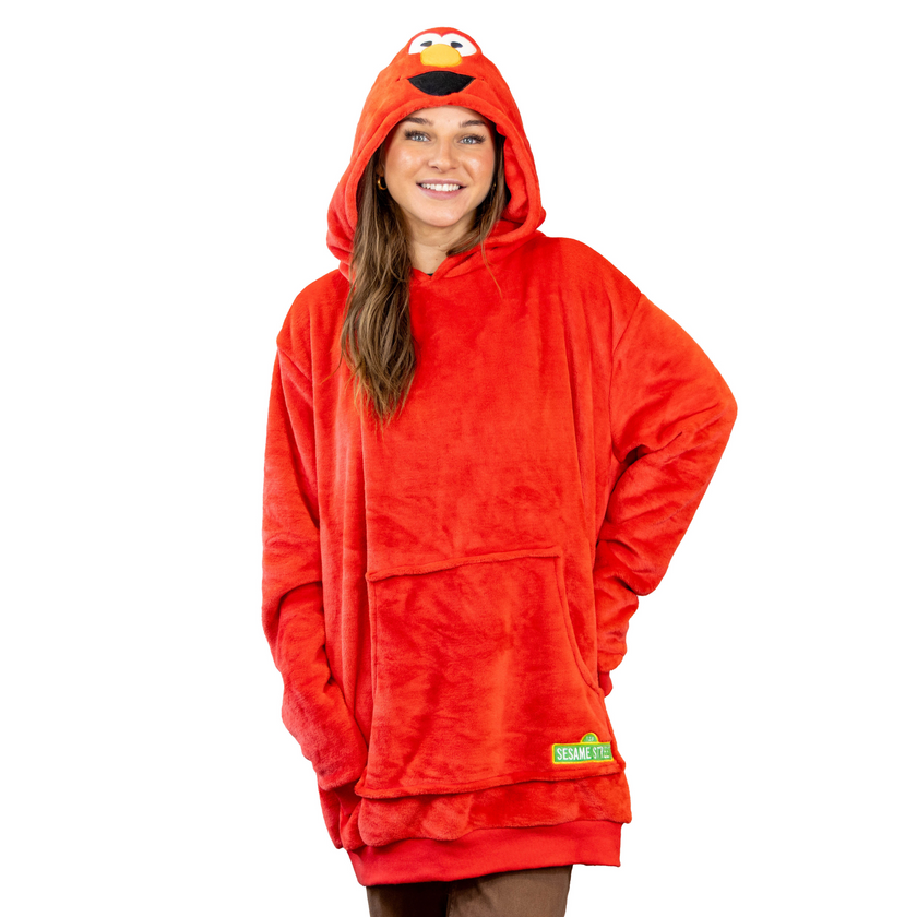 Elmo Sesame Street Blanket Hoodie Plushie Pillow