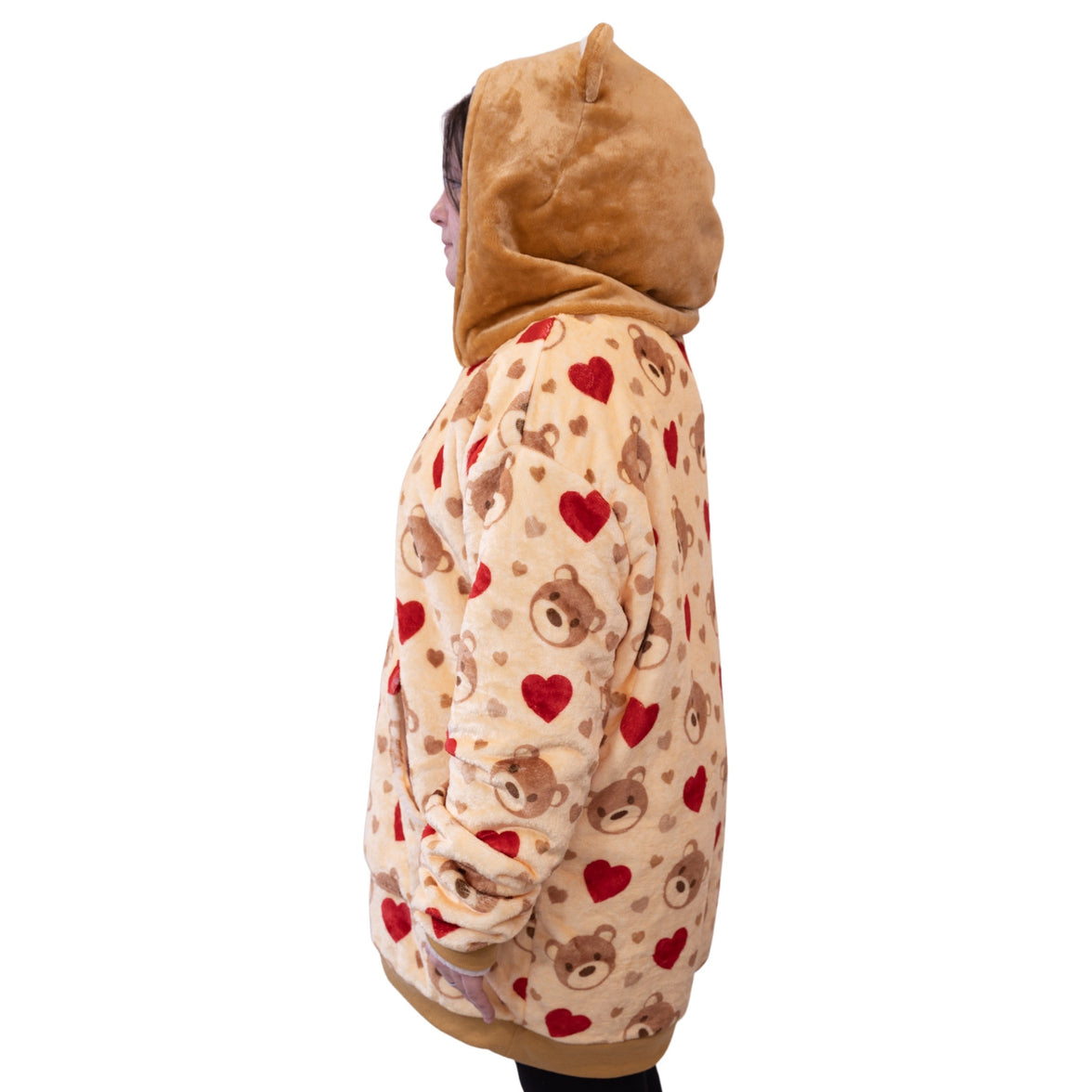Teddy Hearts Snugible 2-in-1 Blanket Hoodie & Pillow
