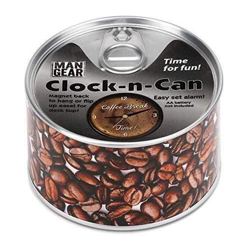 DEMDACO Home DEMDACO Coffee Break Clock-n-Can Silver Tone 4 x 4 Metal and Magnet Desk Clock