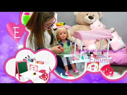Playtime by Eimmie Furniture Hot Dog Cart with Accessories 18 Inch Doll