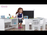 Playtime by Eimmie Furniture Classroom Set with Accessories (3 Desks)-18 Inch Doll